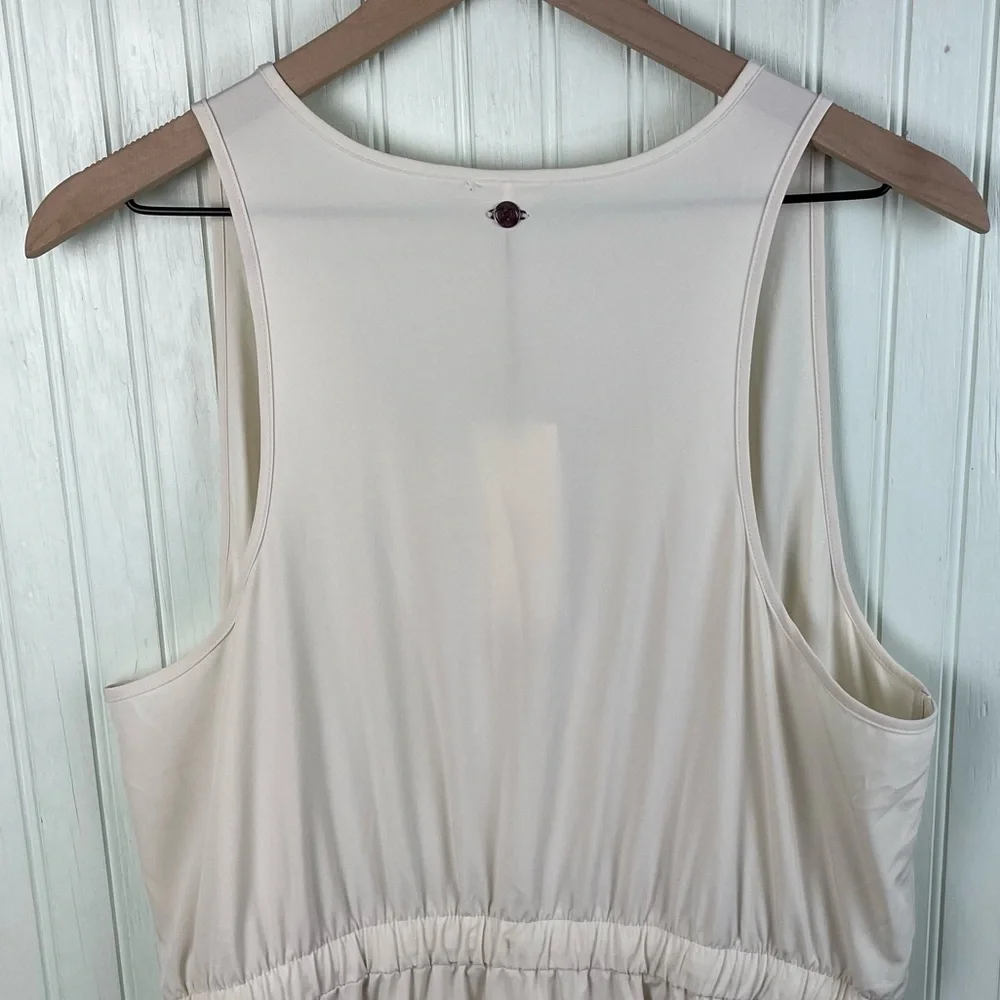 NEW Calia Racerback Midi Dress Birch Women's Size XL Drawstring Waist Athleisure - Picture 9 of 10